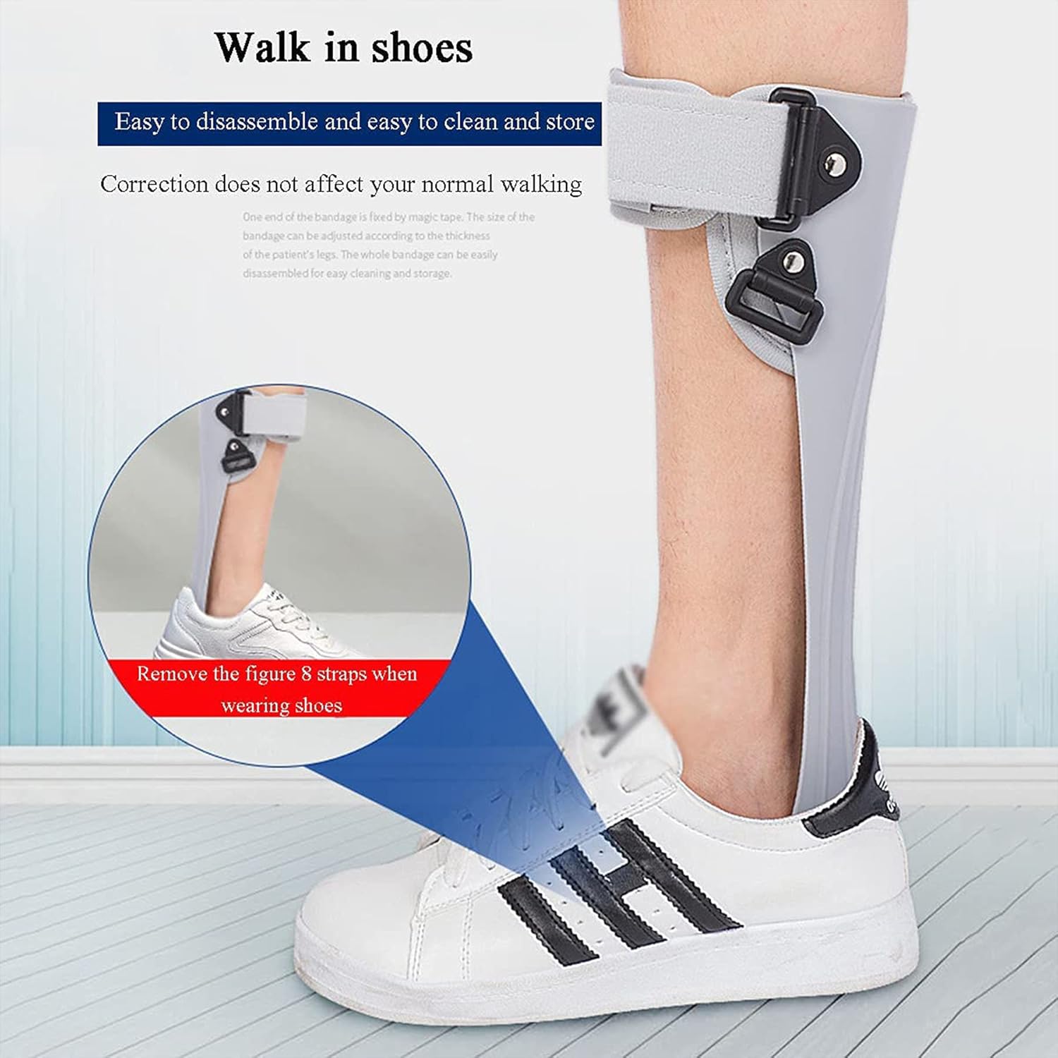Ankle Foot Orthosis Support Padded Drop Foot Brace Ankle Foot Support for Foot Drop Achilles Tendon Injury Stroke Keeping Foot in Straight Right Angle Drop Foot Stabilizer,Right,Lager