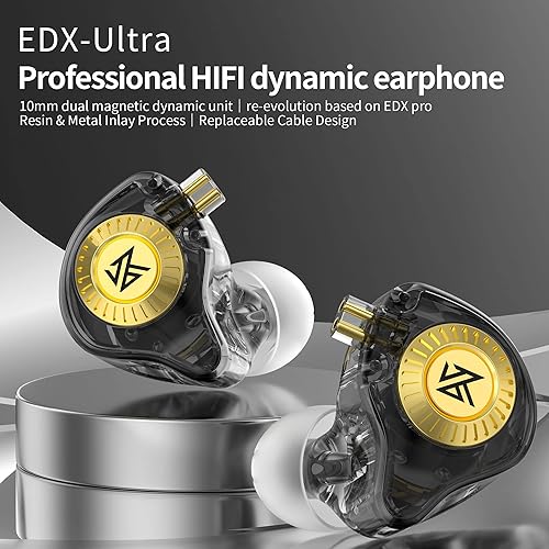 Miniatura 2 de KZ Edx Auriculares intrauditivos dinámicos ultra mejorados con cable para alta fidelidad, música Bassy IEMs, sonido estéreoauriculares (con
