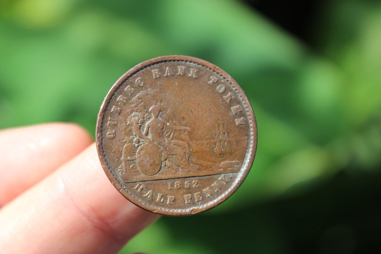 Amazon.com: 加拿大硬幣,半分錢=Un Sou,魁北克銀行代幣,F/VF,1852 : 藝術古董收藏