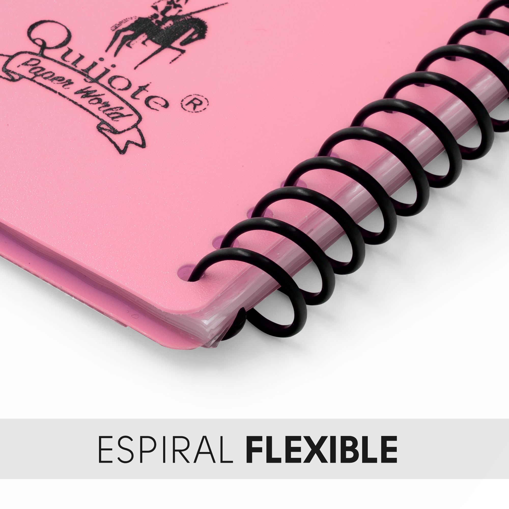 Starplast Dossier Pochettes spiralées flexibles - 40 pochettes transparentes, A4, fermeture élastique, couverture en polypropylène, personnalisable, utilisation scolaire et de bureau - rose pastel
