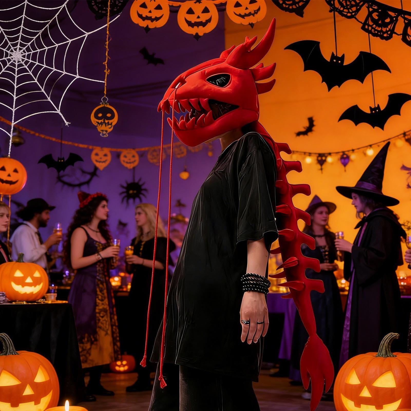 Genérico Pluszowy Szkielet Dinozaura Kostium | 3D Czaszka I Kręgosłup, Realistyczny Szkielet Dinozaura Kostium Dla Dorosłych | Na Halloween Imprezy I Przedstawienia