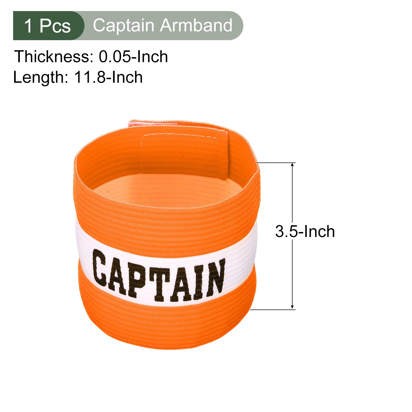 YOKIVE Captain Armband, Nylon Protective Arm Badge, Adjustable Flexibility, Great for Team Training Competitions (Orange - Image 2