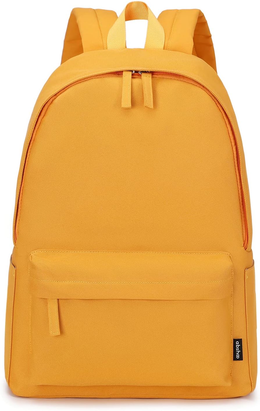 abshooLightweight Casual Unisex Backpack for School Solid Color Boobags