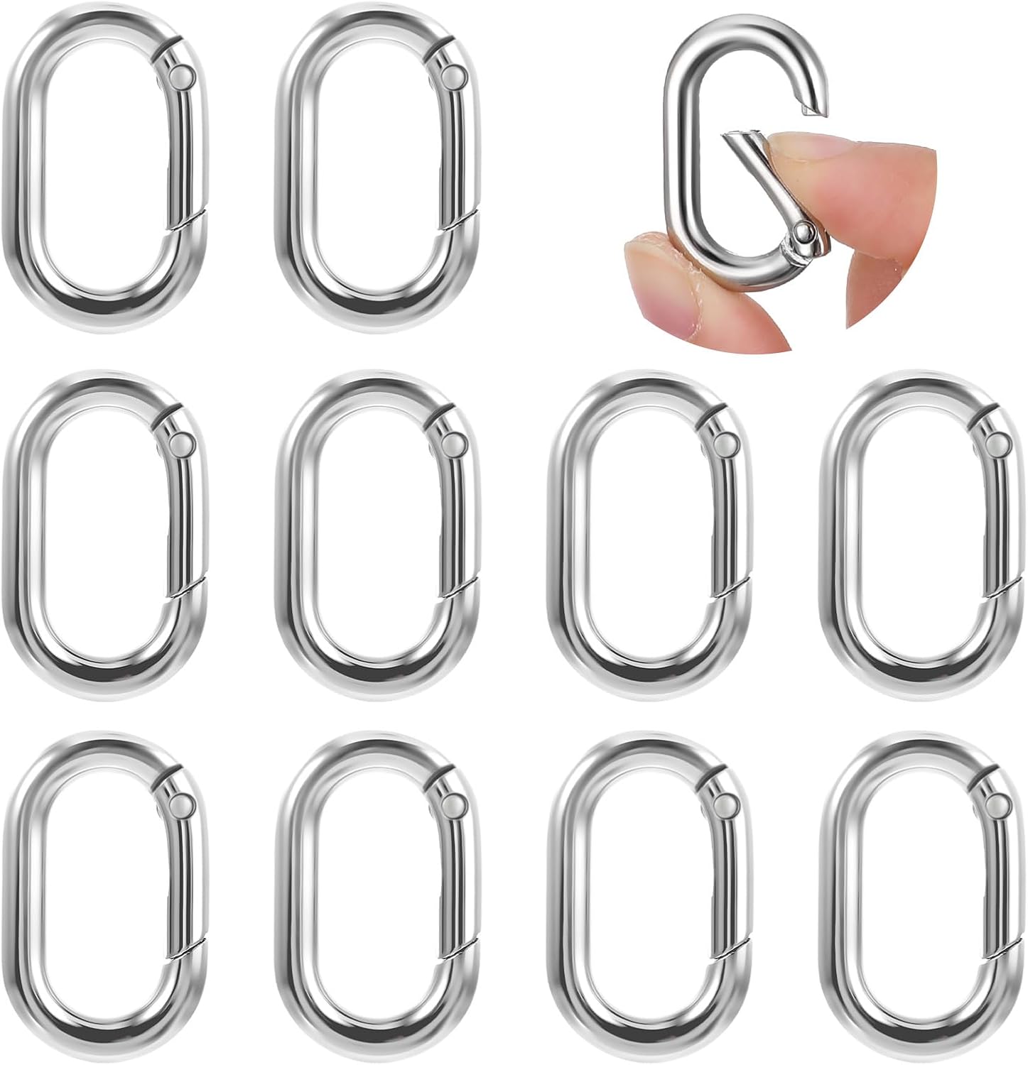 Product image of 10Pcs Small Carabine Mini Carabiner Clip 1in Spring Snap Hook Heavy Duty for Car Keychain Hooks Camping Climbing