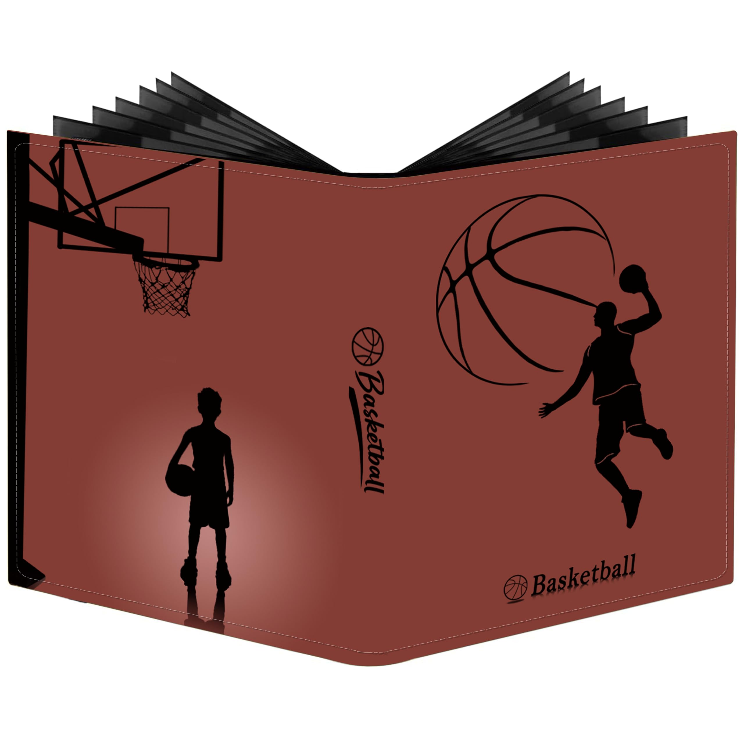 Raccoglitore per carte da basket Inspiration, organizer con illustrazione Dream to Pro, 50 maniche rimovibili per collezionisti adulti, album sportivo 2025 stile