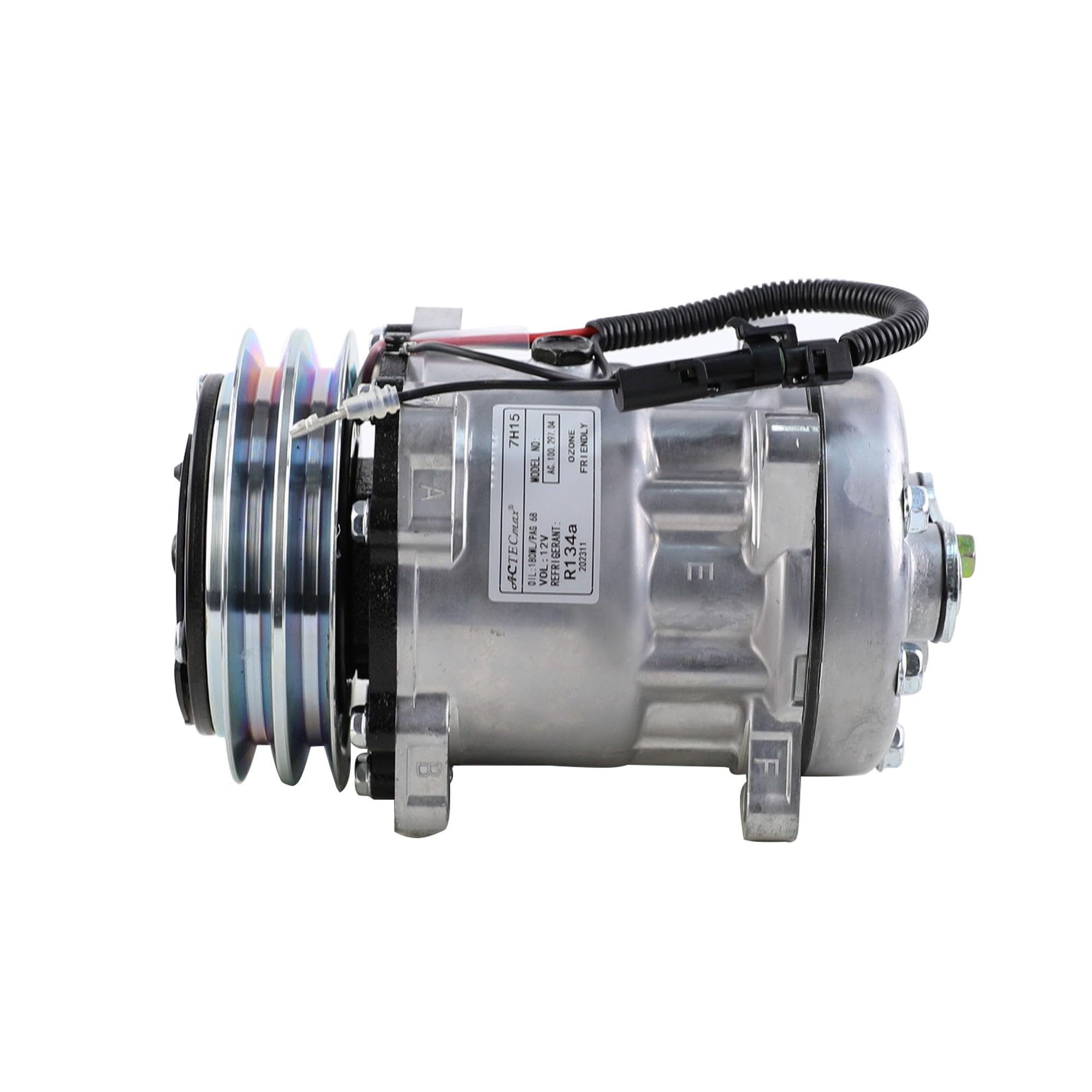 ACTECMAX Universal A/C Compressor with 2A Clutch 7H15 for R134A 12V