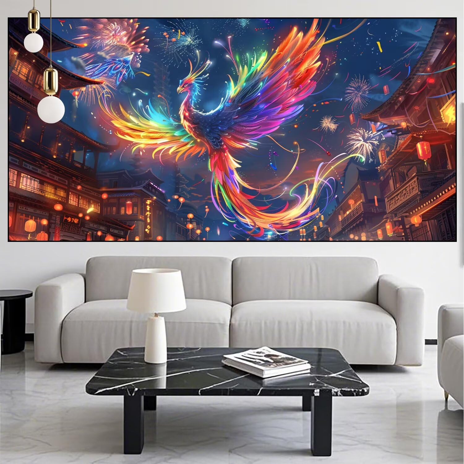 Phoenix Diamond Art City Diamond Painting Arts and Crafts dla dorosłych, zestaw do malowania diamentami 5D, dorosłych, Crysta, haft krzyżykowy, rękodzieło, obrazy, zestaw do haftowania dla