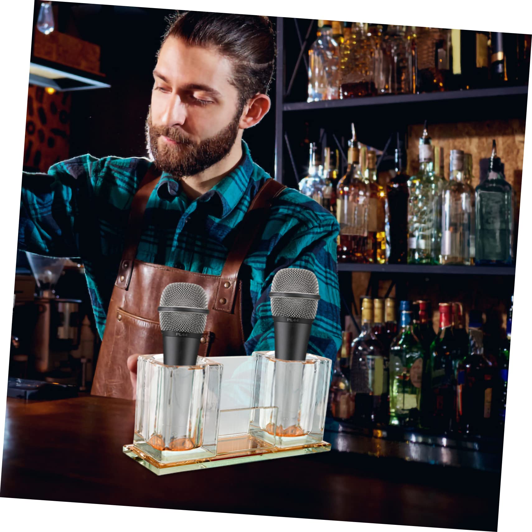 ifundom Supporto per Microfono in Acrilico Base per Microfono da Tavolo Supporto Multiuso Componente Filtro Anti-pop