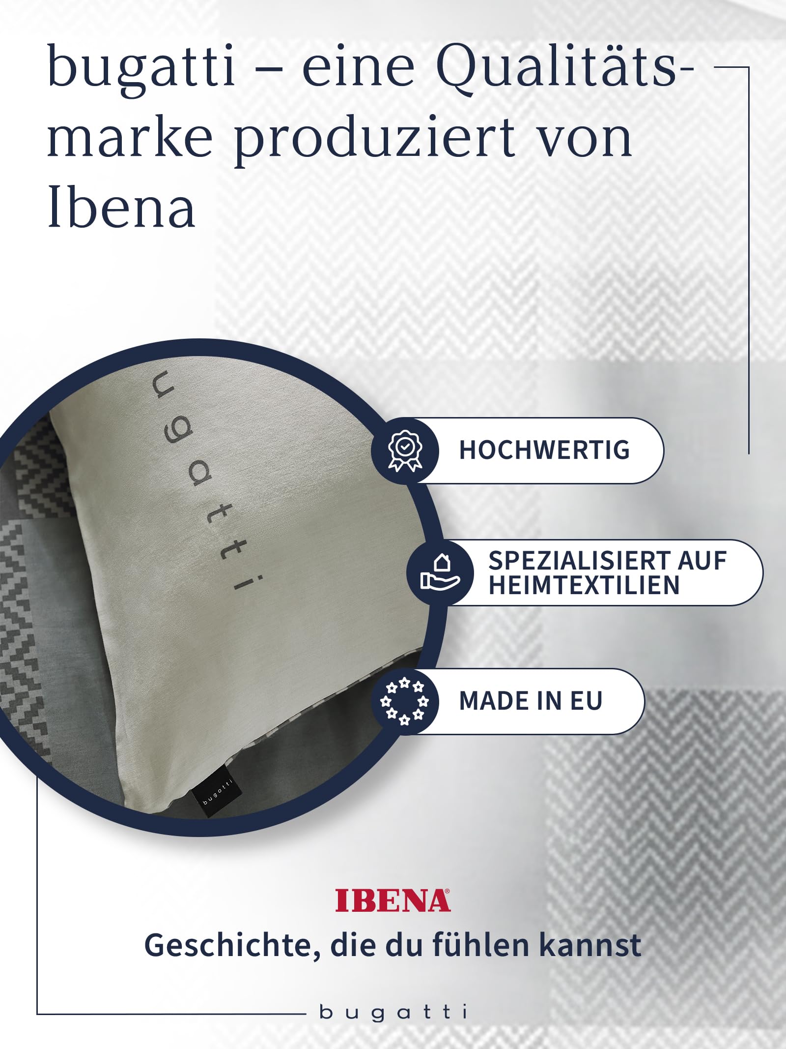 bugatti 2in1 Bettwäsche 135x200 cm - 100% Baumwolle Satin-Flanell Kombibettwäsche, Reißverschluss, anschmiegsam, weich & waschbar, Bettbezug grau Karo