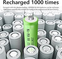Vista 4 de JINTION Baterías recargables AA de 1.2 V NiMH 2000 mAh doble A batería recargable para dispositivos domésticos y luces solares, precargadas