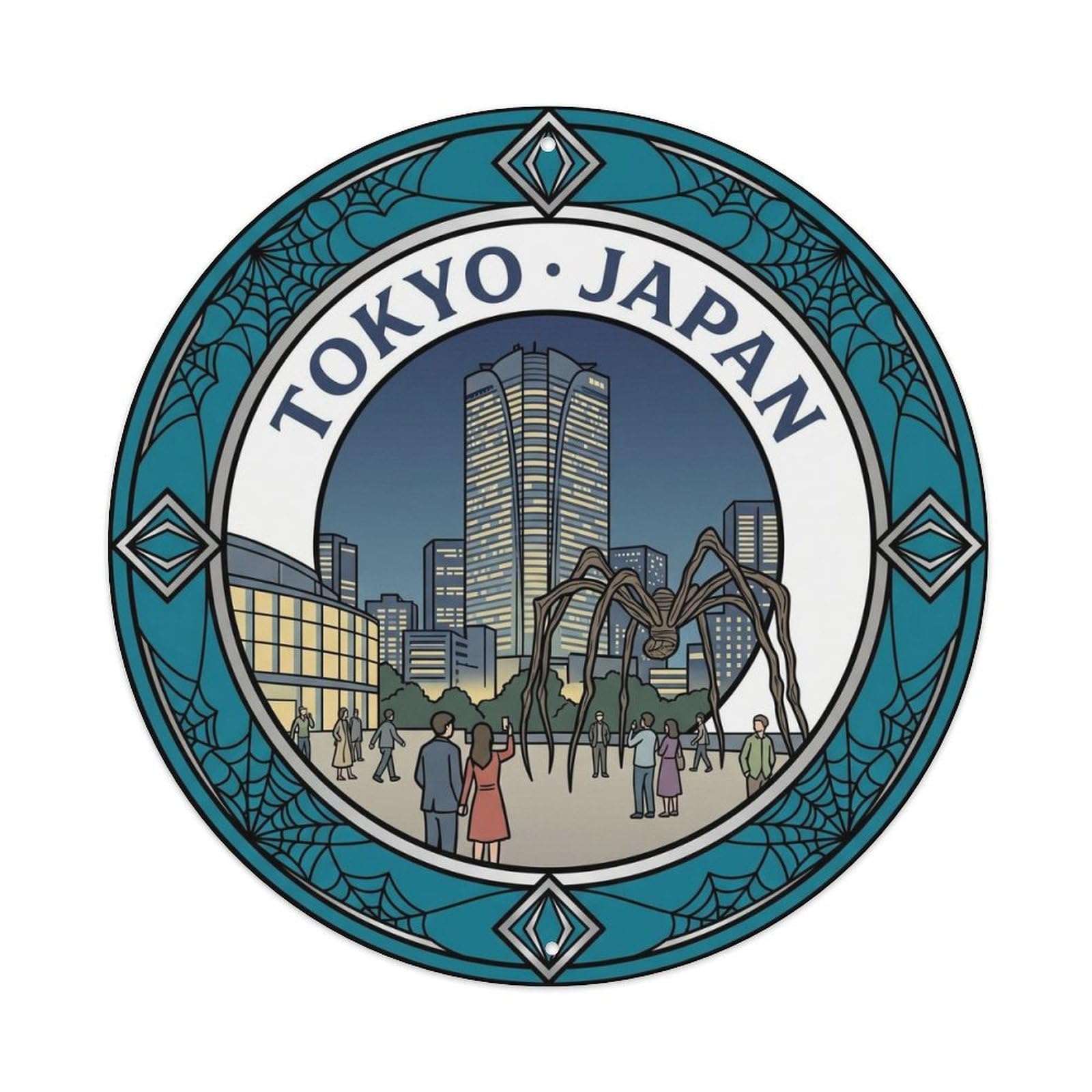 Tokyo Roppongi Peacock Japanese Heritage Old Town Metal Tin Sign