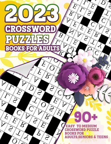 2023 Crossword Puzzle Books for Adults 90+ Easy to Medium Crossword Puzzle Books for Adults,Seniors & Teens - Enjoy Life Crossword Puzzle Books to