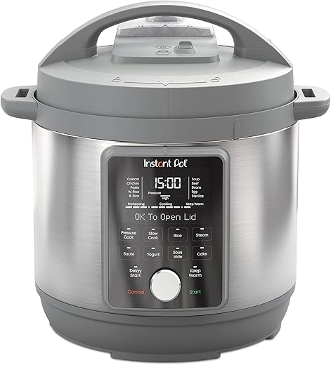 Instant Pot, 8-Quart Whisper Quiet 9-in-1 Electric Pressure Cooker, Slow Rice Cooker, Steamer, Sauté, Yogurt Maker, Warmer & Sterilizer, App With Over 800 Recipes, Stainless Steel, Duo Plus