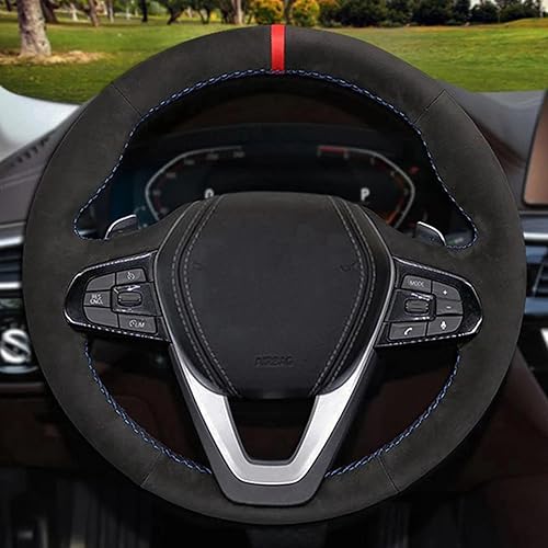 Miniatura 10 de BORATO Cubierta de volante de gamuza para automóvil, para BMW G20 G21 G30 G31 G32 X3 G01 X4 G02 X5 G05 X7 G07 Z4 G29