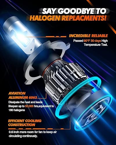 Miniatura 81 de SEALIGHT Bombilla LED 3157 Switchback de doble color, luz LED 3156 con ventilador turbo, 30 W, 3200 lúmenes, ámbar para intermitente, blanco