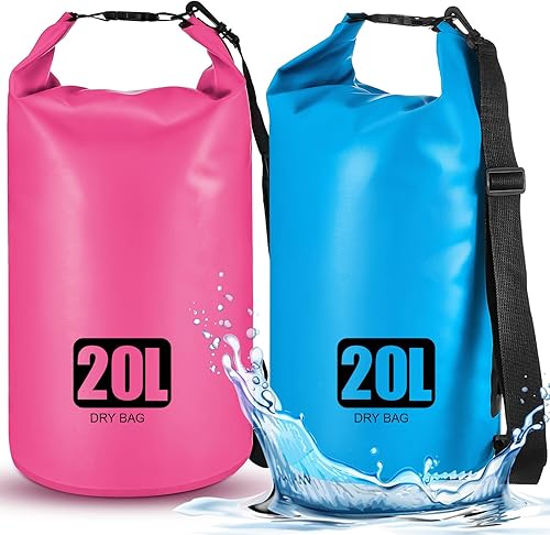 Miniatura 8 de Aliceset 2 bolsas secas impermeables de 20 L10 L, flotante, impermeable, bolsa seca para viajes, bolsa seca, mochila impermeable para kayak,