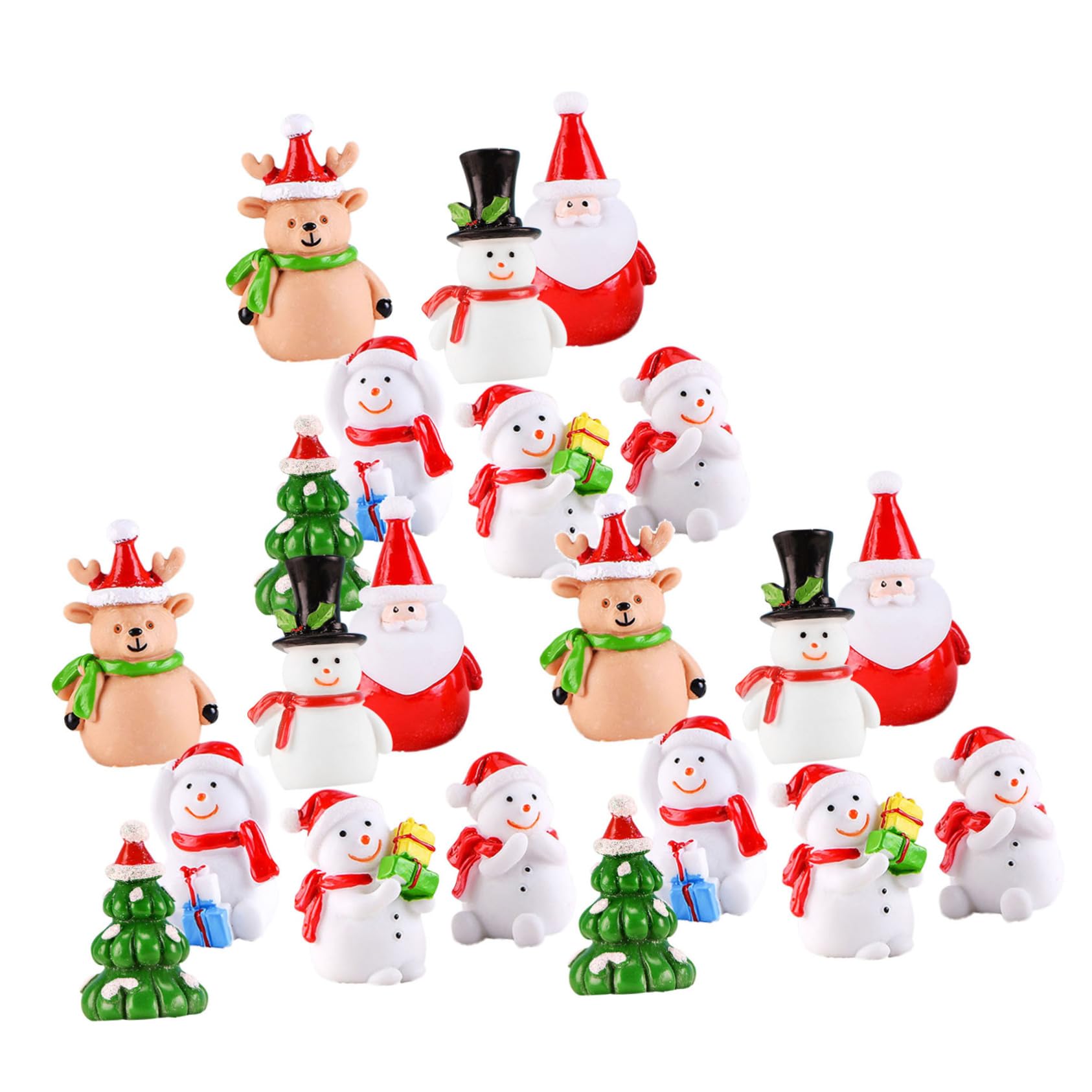 Kisangel 42 Piezas Muñeca De Resina Navidad para Niños Estatuilla De Muñeco De Nieve De Navidad Decoración De Casa De as De Mini Adornos De Papa Noel Accesorios Escritorio