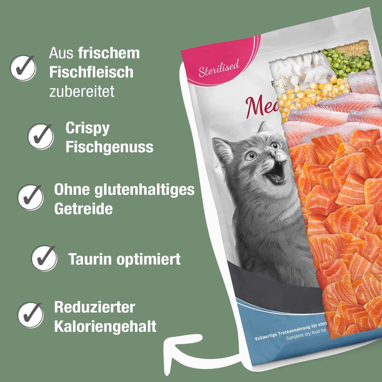 Platinum MeatCrisp Balıklı Kısır Kedi Maması 1,5 kg
