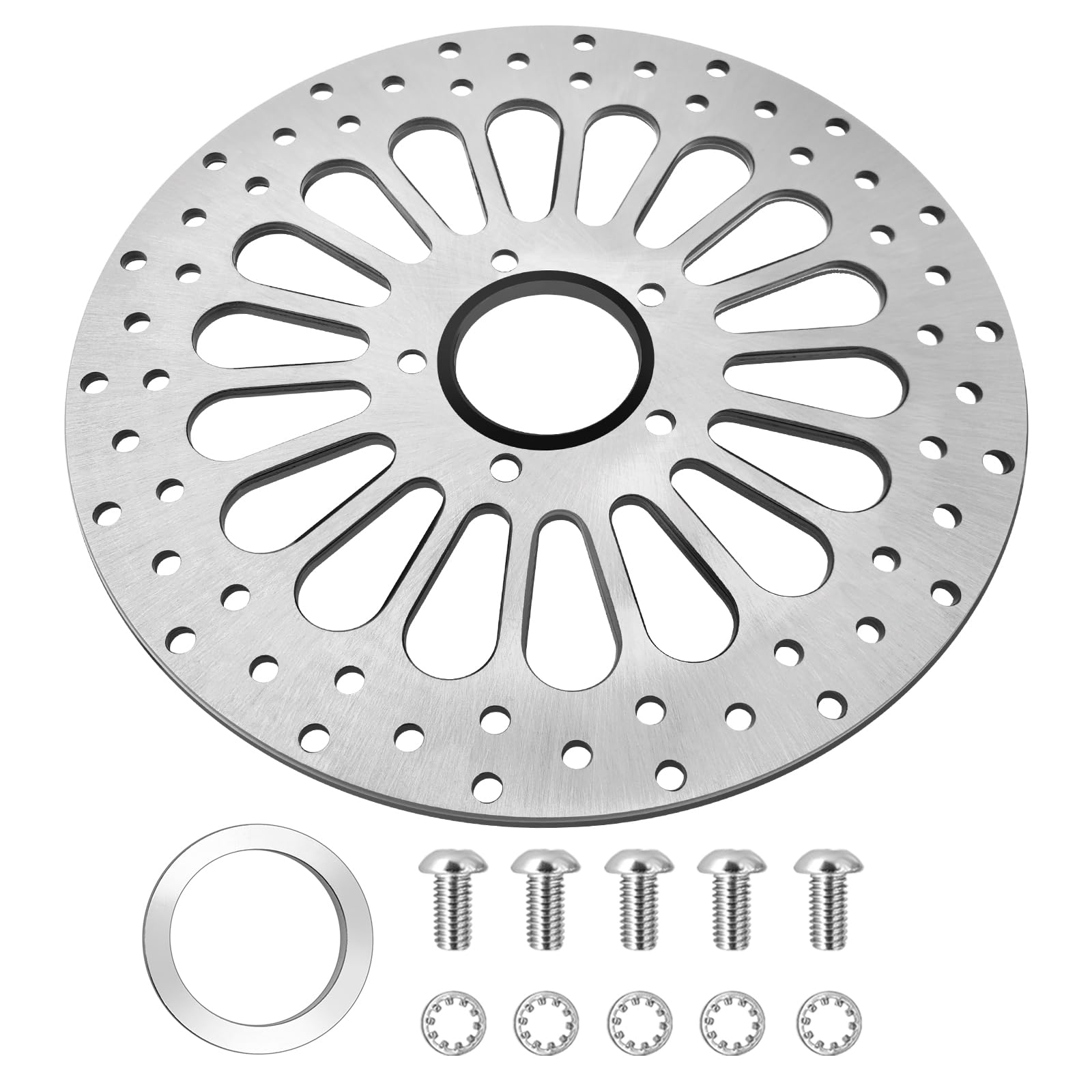 11.5''Rear Harley break rotor Compatible with Harley Rotor Sportster1200, Dyna,Softail,Fat Boy,Super Glide,Heritage Softail,Softail Springer,Sportster 883,Brushed Finish Stainless