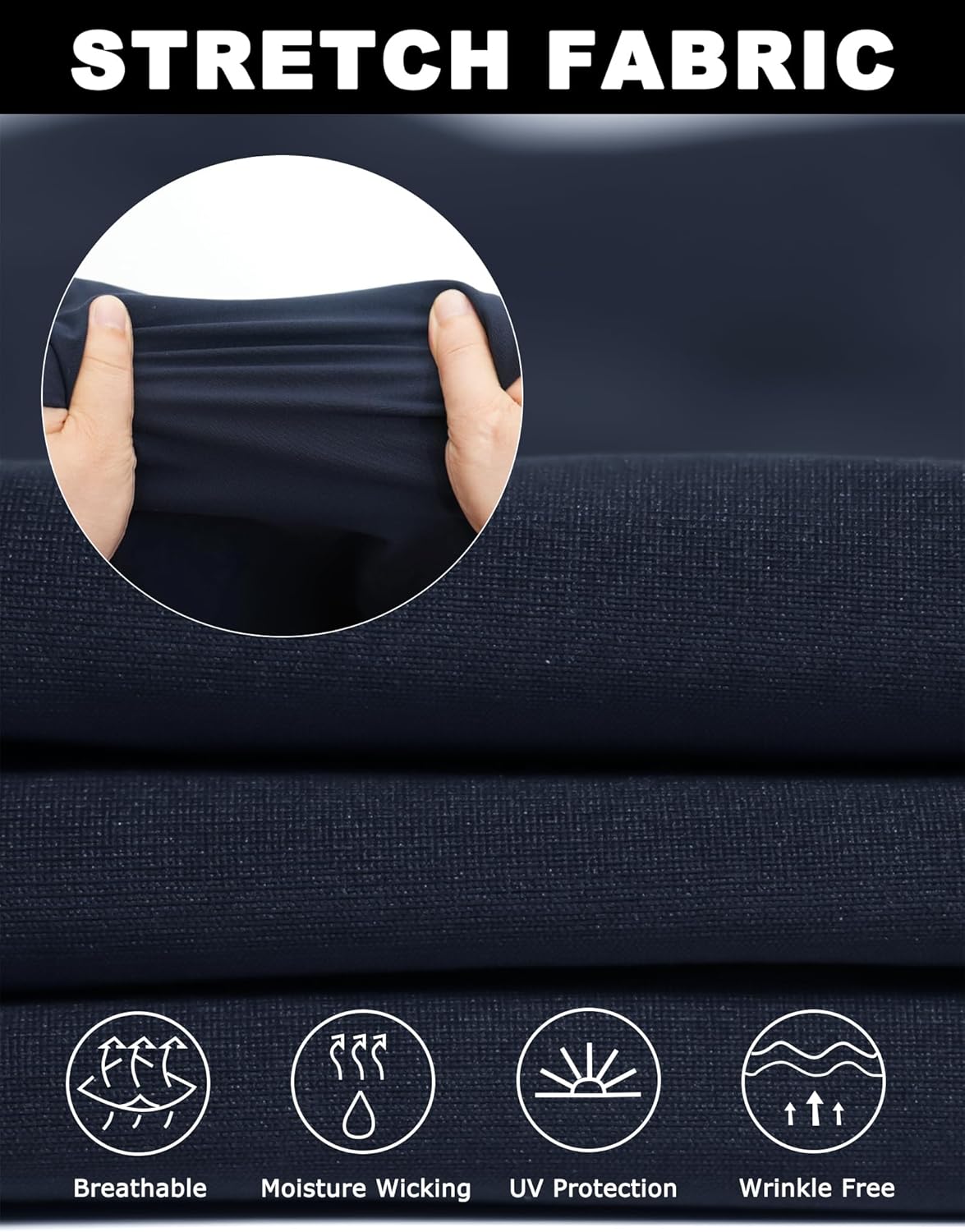 Soojun Men's 4-Way Stretch Performance Golf Pants, Quick-Dry Lightweight Tech Trousers, Versatile Business Casual Dress Pants True Navy 30W x 28L image 5 of 8 B0FHQ46VVB