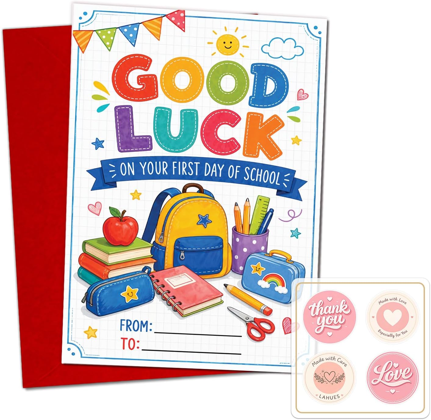 First Day of School Good Luck Card for Kids