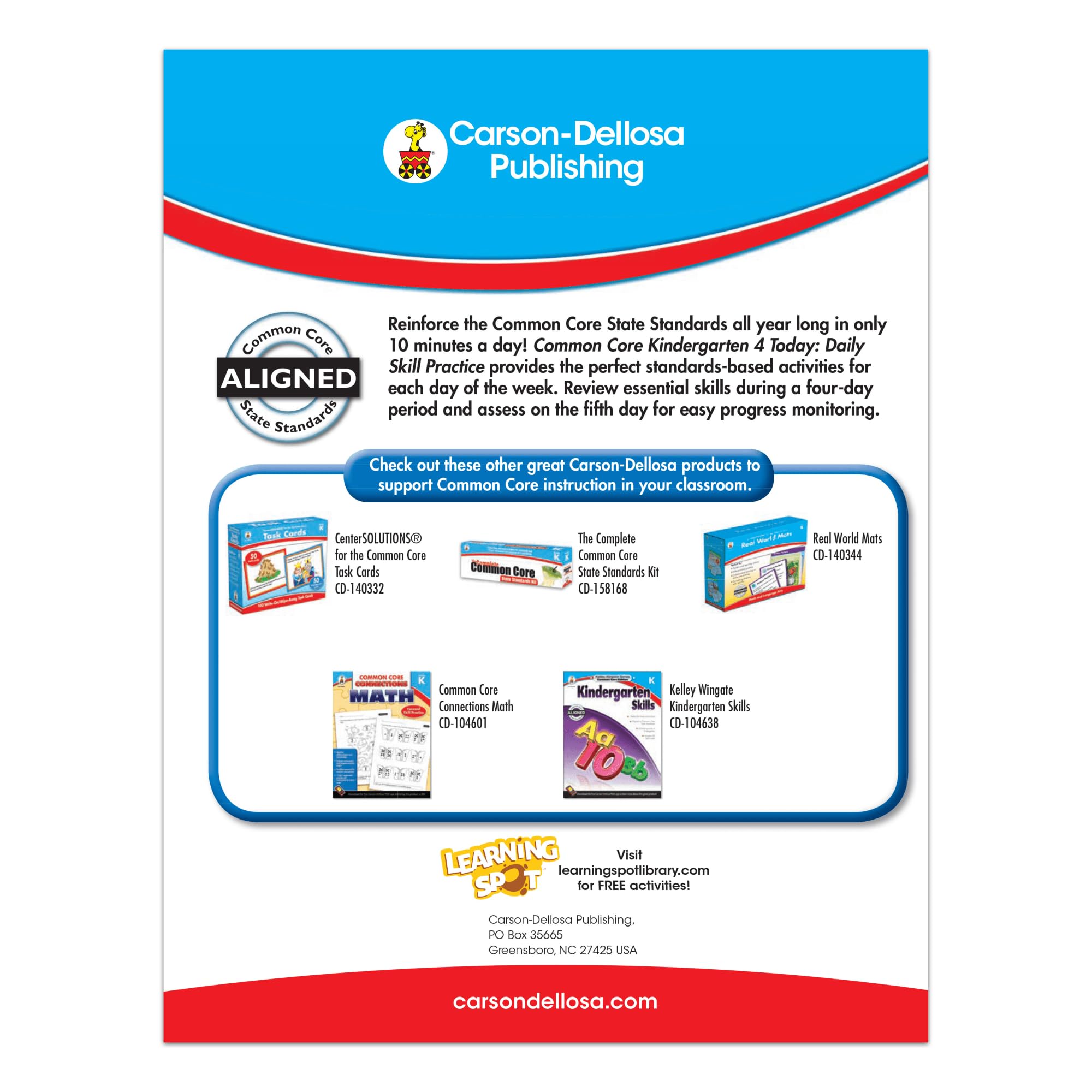 Carson Dellosa | Common Core Kindergarten 4 Today Workbook | 96pgs (Common Core 4 Today) (Volume 2) - Image 3