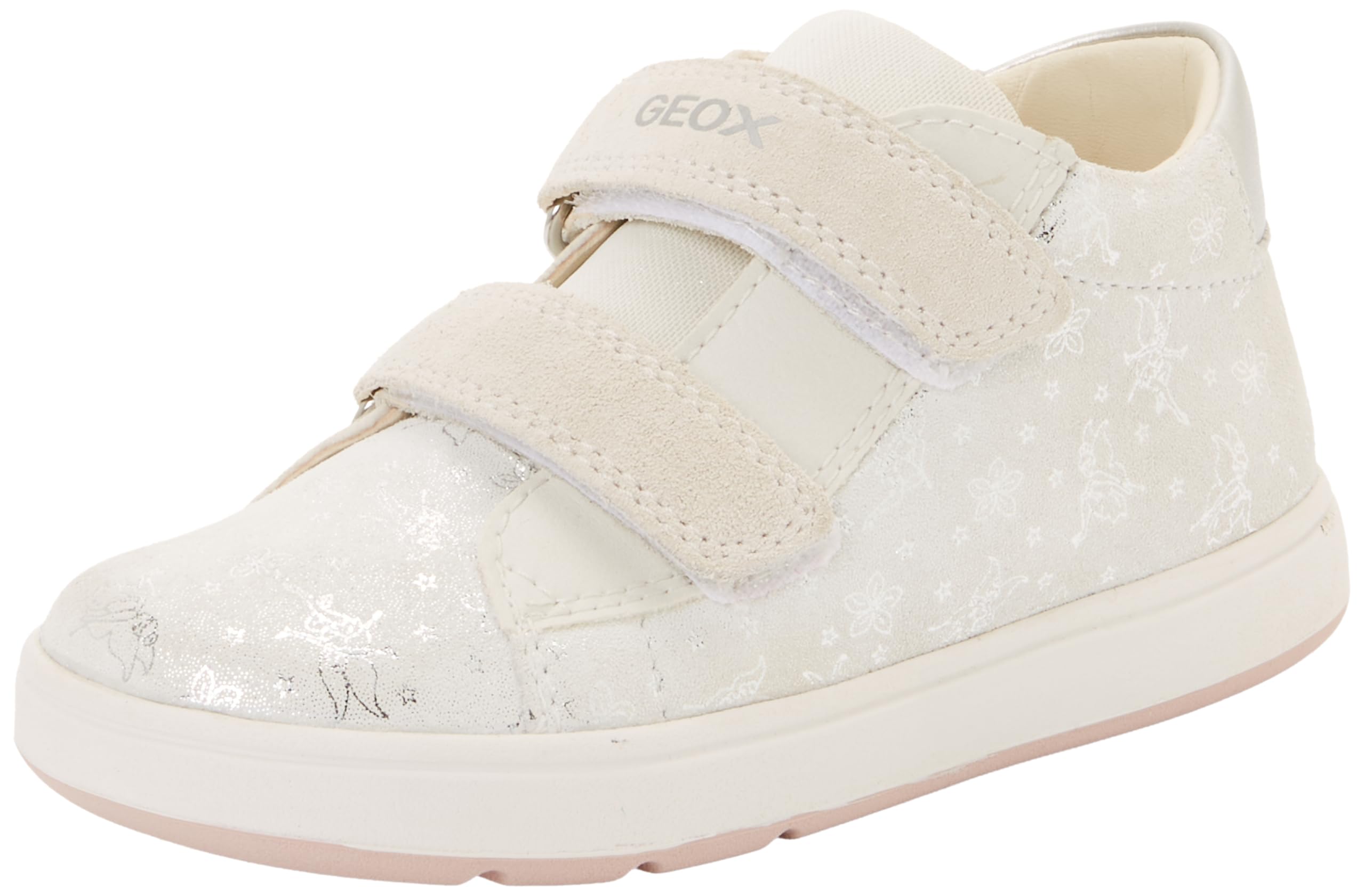Geox Boy's B Biglia Girl C Sneaker, White Silver, 8.5 UK Child