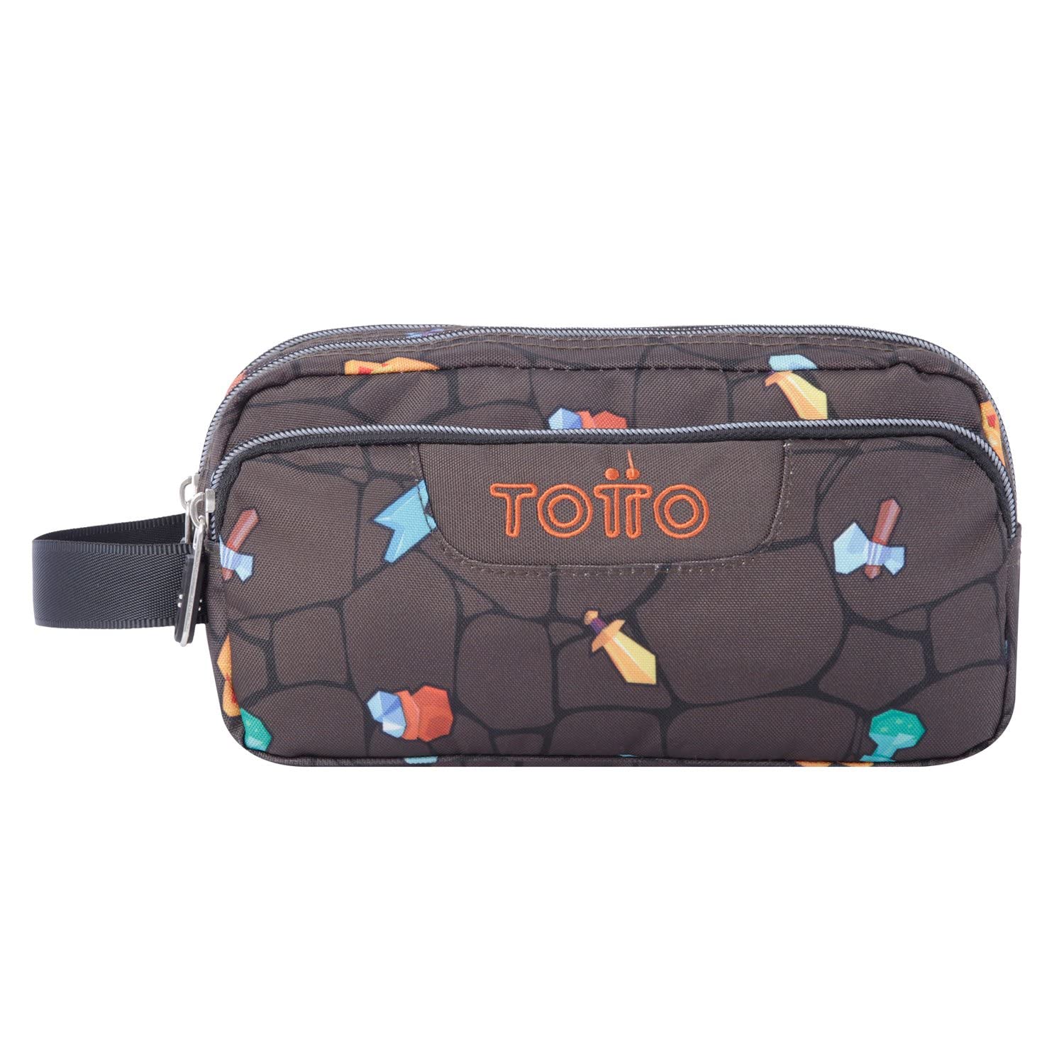 Totto Agapec - Estuche Escolar con Tres Compartimentos para Videojuegos, diseño Impreso