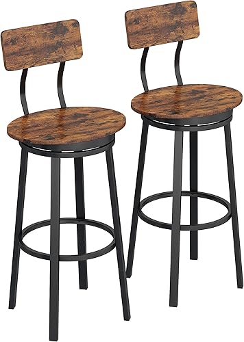 OGAOL Taburete de bar industrial vintage de 41 pulgadas juego de 2 de 360 grados giratorio isla de cocina silla de comedor taburete de altura de bar