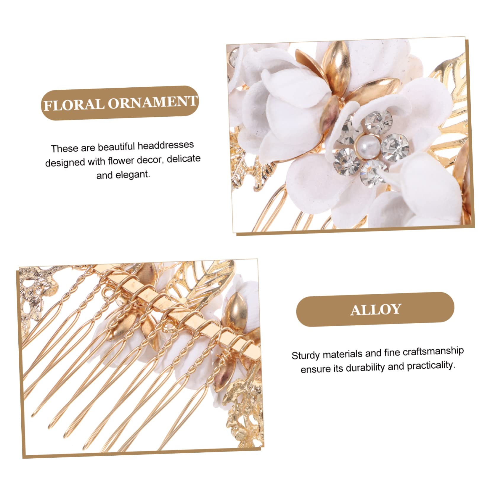 Abaodam 12pezzi Pettinini e Bacchette Floreali Per Accessori Da Sposa Eleganti Per Matrimoni e Occasioni Speciali