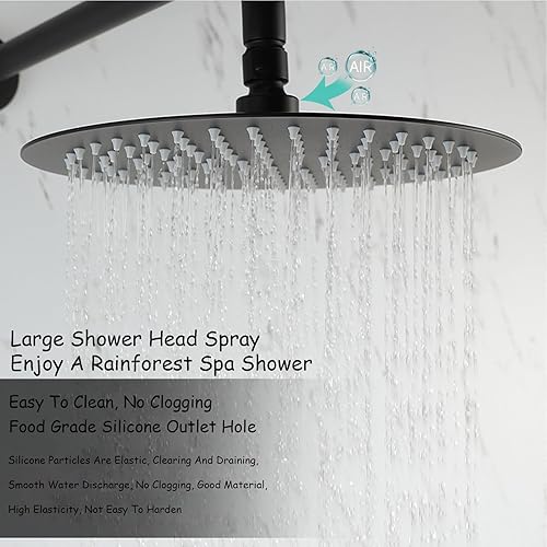 Miniatura 4 de Juego combinado de mezclador de lluvia de lujo, juego de grifo de ducha con pantalla digital de temperatura, sistema de ducha negro, cabezales de