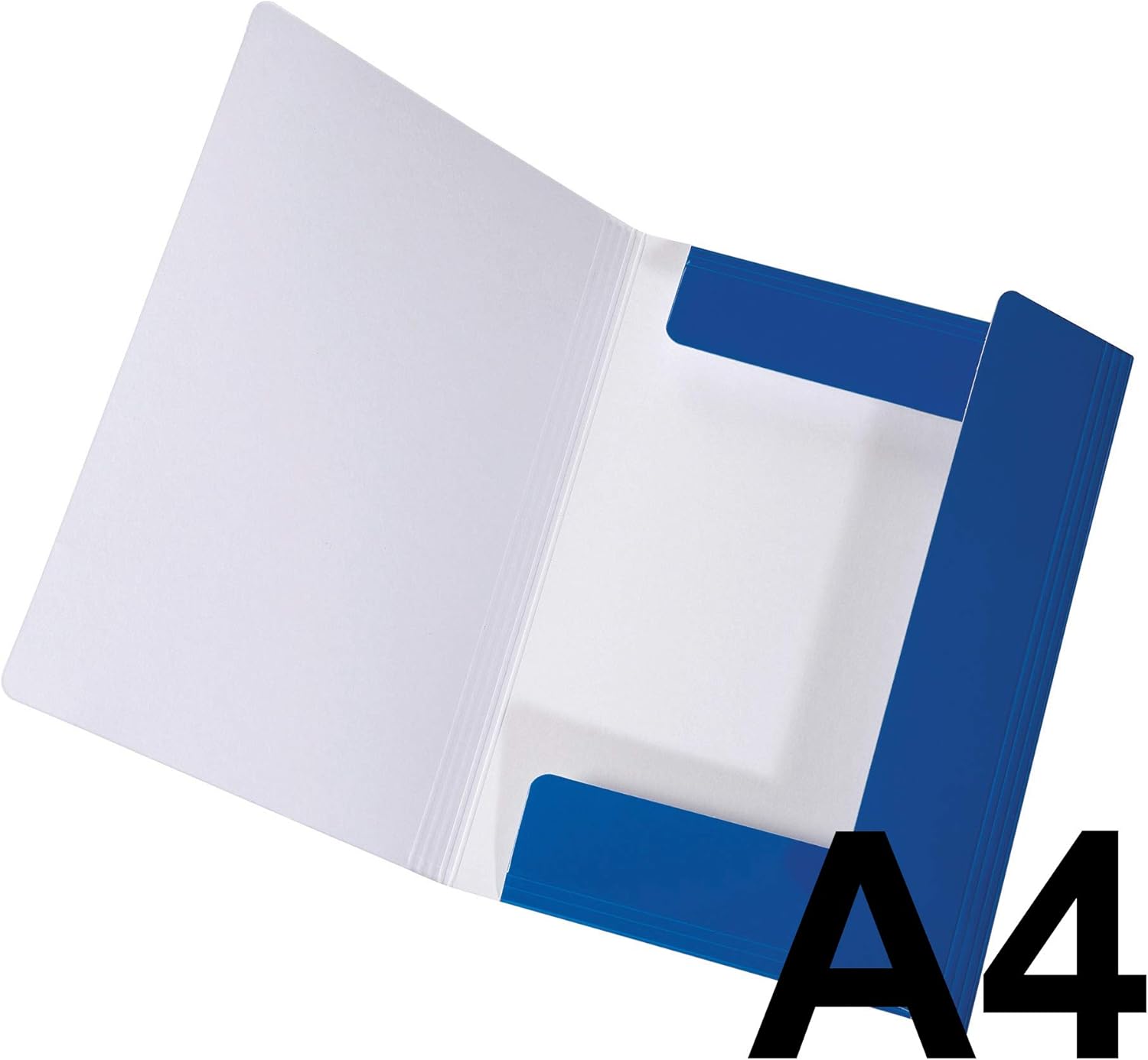 Original Falken LongLife Portfolio Folder Made of Extra Strong Cardboard with 3 Flaps and Elastic Strap for DIN A4 Blue Storage Folder Drawing Folder Ideal for Office and School
