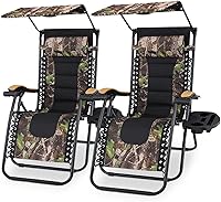 Vista 11 de Athena Collection Zero Gravity - Juego de 2 sillas de salón para exteriores con toldo y toldo de 29 pulgadas de ancho, sillas reclinables