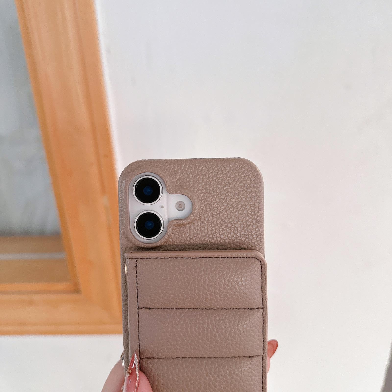 Do iPhone'a 13 Pro Luksusowy Portfel Etui Smyczkowe Lichee Wzór Skórzana Obudowa Odporna Na Wstrząsy (Do iPhone'a 13 Pro/Fioletowy)