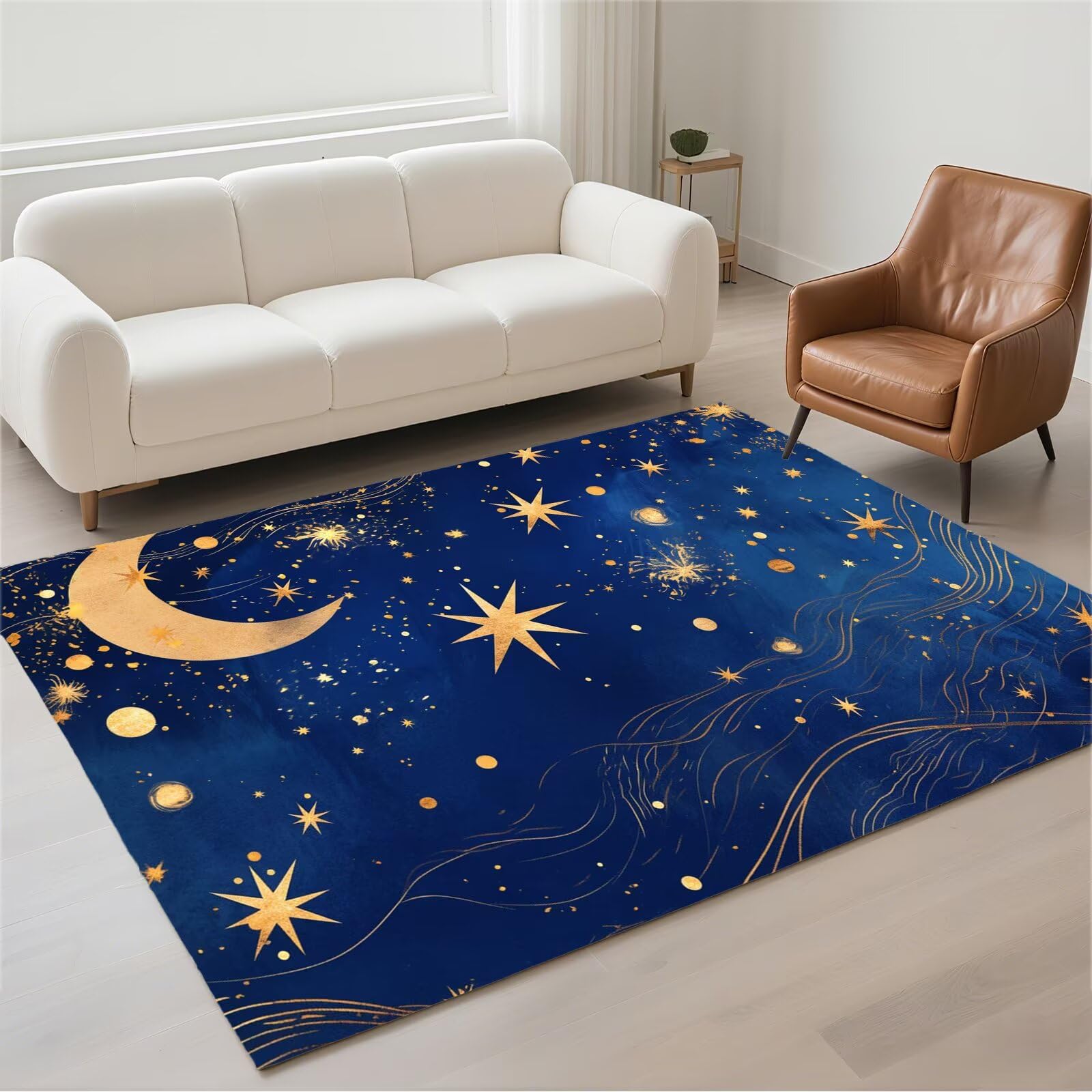 Grand carpet pour salon moderne et entrée chaleureuse lavable dark