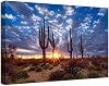 Arizona Desert Cactus Wall Art for Living Room Bedroom Bathroom Home Decorations Arizona Desert Sunset Landscape with Saguaro Cactus Picture Framed Artwork Canvas Prints Ready to Hang(12''H x 16''W)