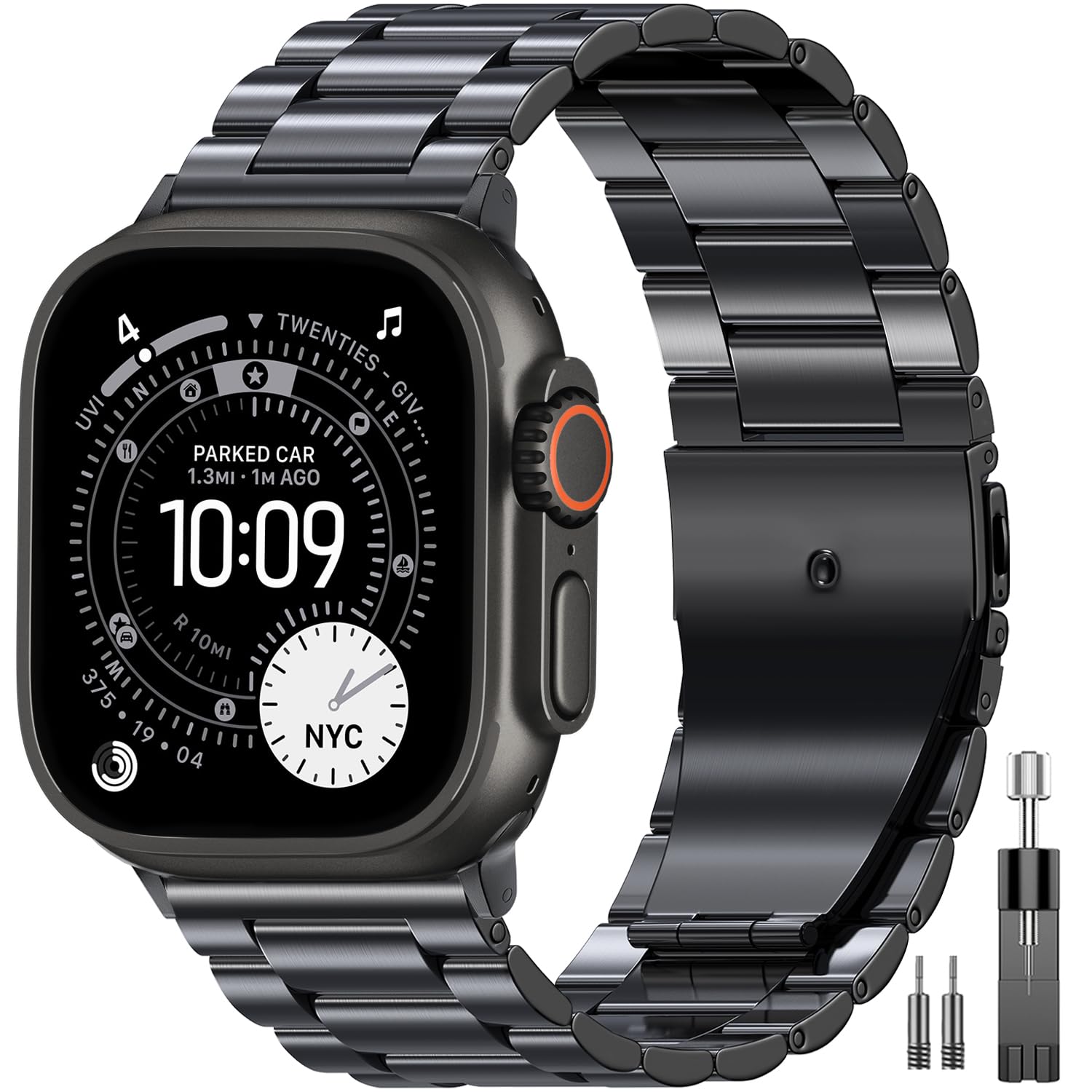 EPULY Compatible with Apple Watch Band 42mm 44mm 45mm 38mm 40mm 41mm Business Stainless S…