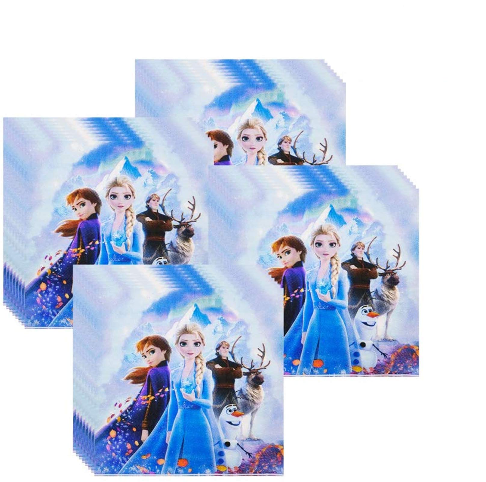 80 Packs Frozen Princess Party Napkins, Frozen Princess Dessert Tableware Disposable Paper Napkins for Baby Shower Kids Birthday Party Decorations Supplies