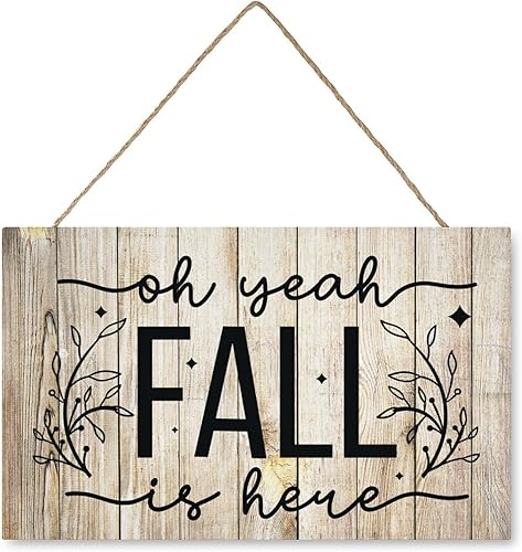 Vista 89 de Letrero decorativo para puerta delantera, decoración rústica de bienvenida de otoño para colgar en la pared, placas de madera para porche de granja