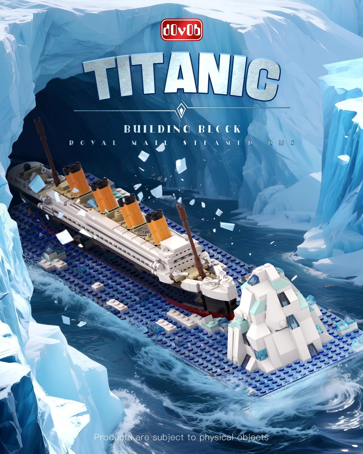 dOvOb RMS Titanic Model Building Blocks Set, 615 Pieces Bricks, MOC Ship Model Display Collection Model Kit for Teens and Adults，Compatible with Major Brands