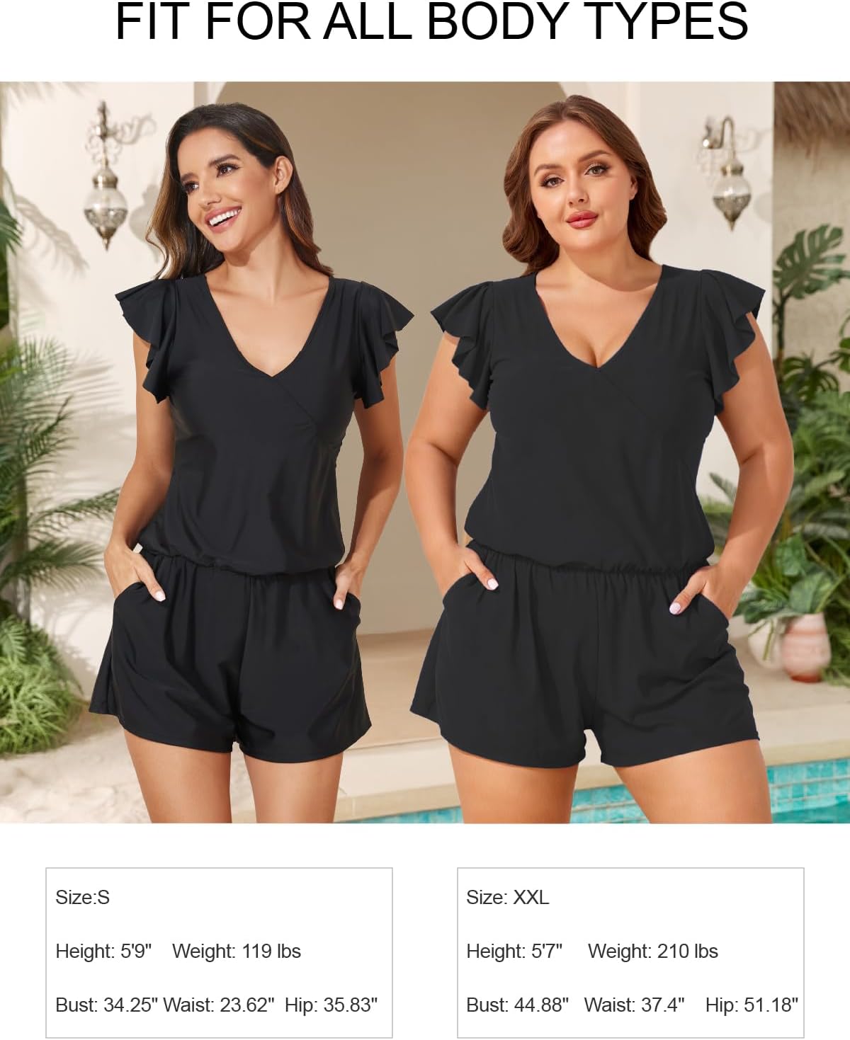 Smismivo Swim Romper with Built in Bra and Pockets Swim Dress Modest One Piece Swimsuit Full Coverage Bathing Suit - Image 5