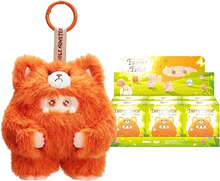 Giggle Monster Furry Forest Series Vinyl Plush Blind Box Random Design Action Figures Collectible Toys Home Decorations Holiday Birthday Gifts Whole Set
