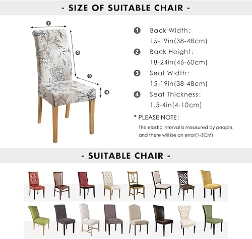 Miniatura 2 de FORCHEER Juego de 6 fundas para sillas de comedor, fundas elásticas para sillas de cocina, 6 piezas, fundas para silla Parson, paquete de 6,