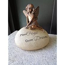 Giftcraft Bronze Effect Fairy Sitting on Stone/Rock
