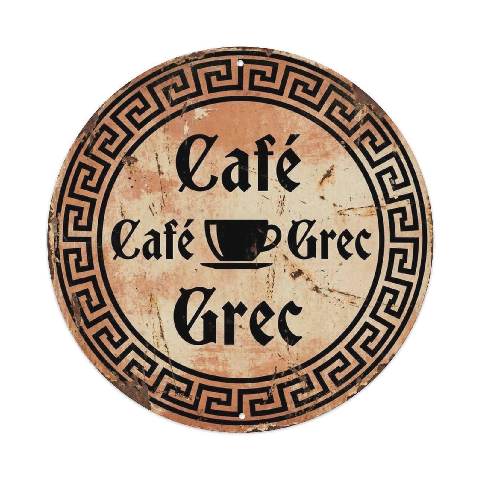 Menu Latte Blend Espresso Cafe Culture Coffeehouse Metal Tin Sign Plaque Wall Decor for Cafe, Man Cave, Club Bar, Office, Home Garden Round Metal Poster 8x8Inch