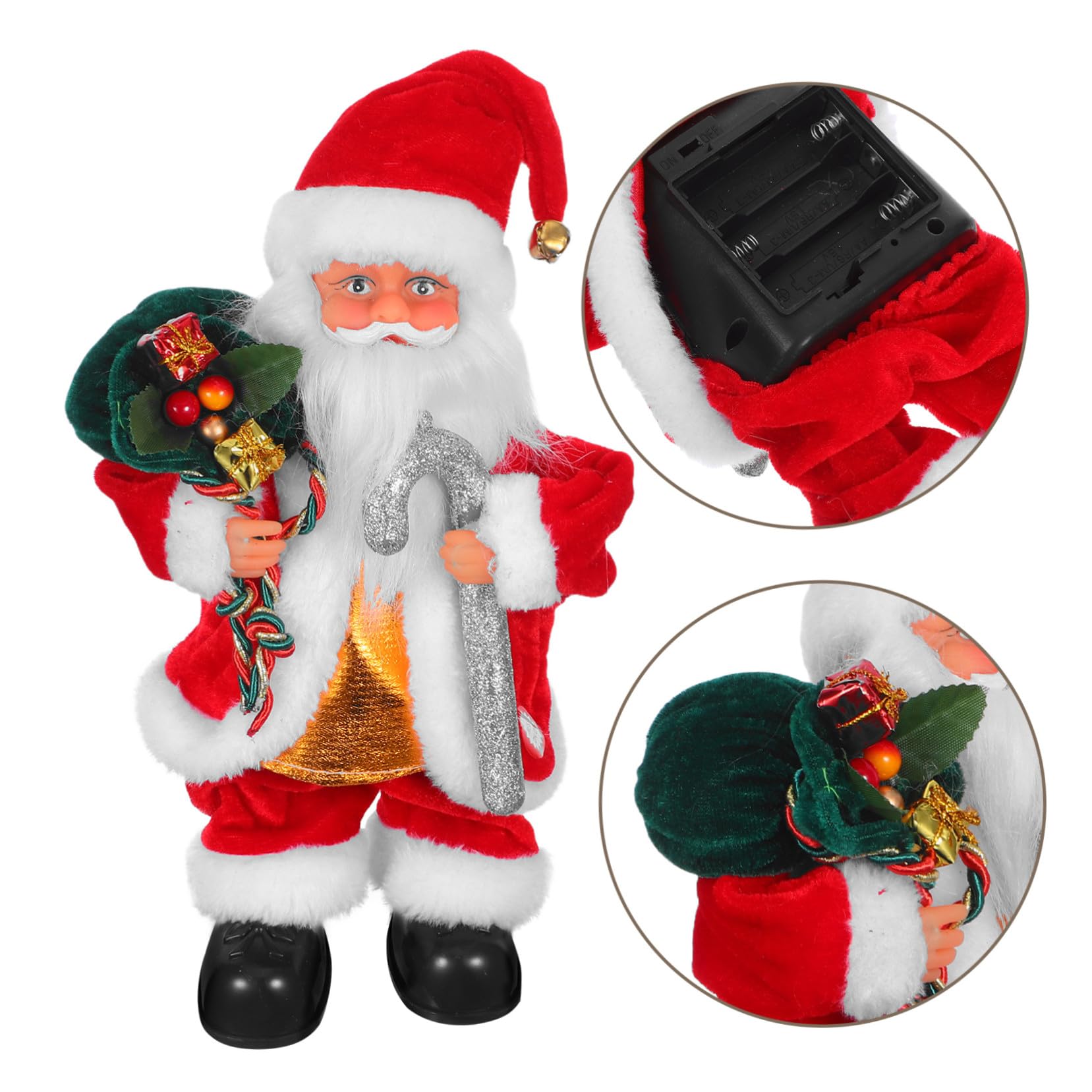 HEMOTON Muñeco Eléctrico de Papá Noel con Música Decoración Navideña para Fiestas Juguete Seguro y Decorativo para Festivo