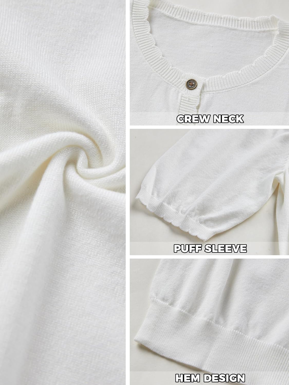 Shrug Sweaters for Women - Wool Blend Short Sleeve Button Down Cardigan Trendy Lightweight Tops Bolero Shrug - Image 6