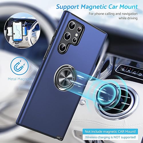 Miniatura 5 de Anqrp Hidden Series - Funda para Galaxy S22 Ultra 5G, disipación de calor soporte sin caídas anillo de metal de 360, grado militar de 15 pies, funda