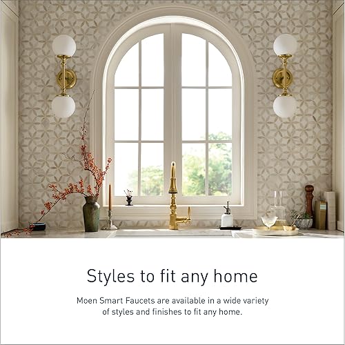 Miniatura 8 de Moen Weymouth S73004EV2SRS - Grifo inteligente de acero inoxidable con rociador desplegable sin contacto, con control de voz y movimiento,