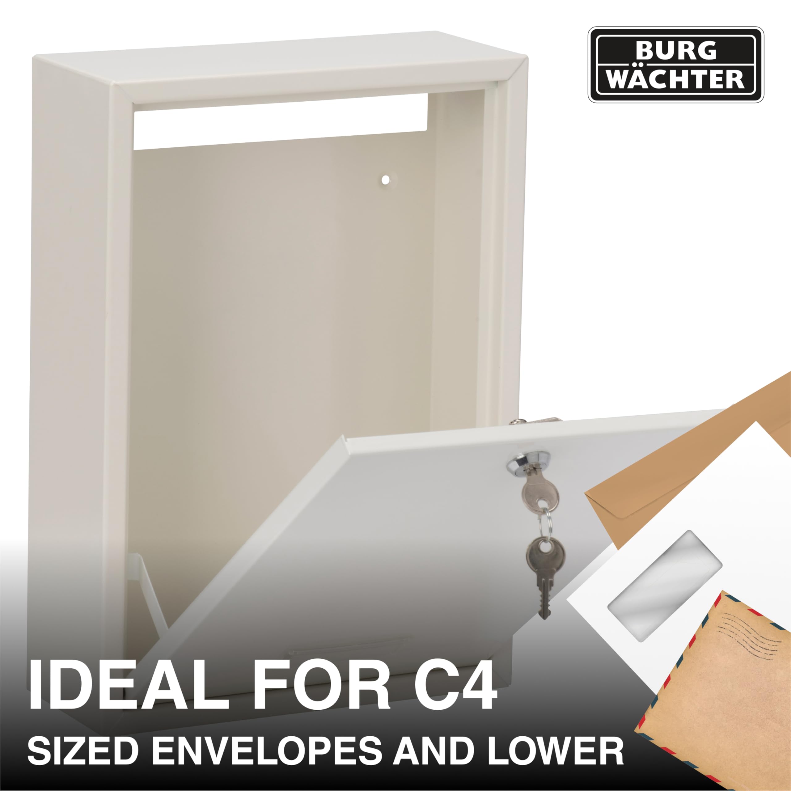 G2 trading 19 - Buzón para interiores (tamaño grande, acero), color blanco